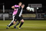 25 September 2015; Sam O’Connor, Athlone Town, in action against Lee Grace, Wexford Youths. League of Ireland, First Division, Wexford Youths v Athlone Town, Ferrycarrig Park, Wexford. Picture credit: Matt Browne / SPORTSFILE