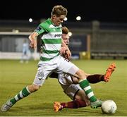 25 September 2015; Simon Madden, Shamrock Rovers, in action against Gary Shanahan, Galway United. SSE Airtricity League Premier Division, Shamrock Rovers v Galway United, Tallaght Stadium, Tallaght, Co. Dublin. Picture credit: David Maher / SPORTSFILE
