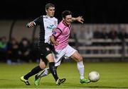 25 September 2015; Eric Molloy, Wexford Youths, in action against Sam O’Connor, Athlone Town. League of Ireland, First Division, Wexford Youths v Athlone Town, Ferrycarrig Park, Wexford. Picture credit: Matt Browne / SPORTSFILE