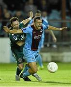 25 September 2015; Michael Daly, Drogheda United, in action against Paddy Kavanagh, Bohemians. SSE Airtricity League Premier Division, Drogheda United v Bohemians, United Park, Drogheda, Co. Louth. Photo by Sportsfile