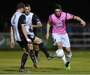 25 September 2015; Eric Molloy, Wexford Youths, in action against Aidan Friel and Adam Kelly, Athlone Town. League of Ireland, First Division, Wexford Youths v Athlone Town, Ferrycarrig Park, Wexford. Picture credit: Matt Browne / SPORTSFILE