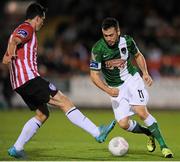 25 September 2015; Ross Gaynor, Cork City, in action against Aaron McEneff, Derry City. SSE Airtricity League Premier Division, Cork City v Derry City, Turners Cross, Cork. Picture credit: Eoin Noonan / SPORTSFILE