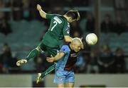 25 September 2015; Sean Thornton, Drogheda United, inaction against Karl Moore, Bohemians. SSE Airtricity League Premier Division, Drogheda United v Bohemians, United Park, Drogheda, Co. Louth. Photo by Sportsfile