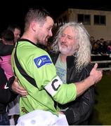 25 September 2015; Wexford Youths captain Graham Doyle and chairman Mick Wallace celebrate after the game. League of Ireland, First Division, Wexford Youths v Athlone Town, Ferrycarrig Park, Wexford. Picture credit: Matt Browne / SPORTSFILE
