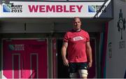 26 September 2015; Ireland's Paul O'Connell makes his way into the pitch ahead of the captain's run. Ireland Rugby Squad Captain's Run, 2015 Rugby World Cup, Wembley Stadium, Wembley, London, England. Picture credit: Brendan Moran / SPORTSFILE