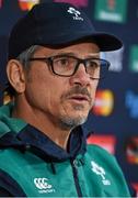 26 September 2015; Ireland assistant coach Les Kiss speak to the media during the pre-match press conference. Ireland Rugby Press Conference, 2015 Rugby World Cup, Wembley Stadium, Wembley, London, England. Picture credit: Brendan Moran / SPORTSFILE