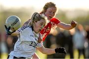 26 September 2015; Ciara McAnespie, Emyvale, Co. Monaghan, in action against Louise Ward, Kilkerrin Clonberne, Co. Galway, in the Senior All-Ireland Ladies Football Club Sevens Championship Final. Naomh Mearnog, Portmarnock, Co. Dublin. Photo by Sportsfile