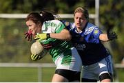 26 September 2015; Sandra Moloney, O'Toole's, in action against Lorna Atkinson, Garda. All-Ireland Ladies Football Club Sevens Finals, Naomh Mearnog, Portmarnock, Co. Dublin. Picture credit: Seb Daly / SPORTSFILE
