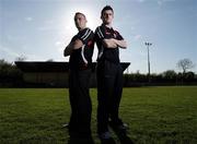 23 April 2009; Derry footballers and brothers Paddy, left, and Eoin Bradley at their club John Mitchel's GAC, Glenullin, Derry. Picture credit: Brian Lawless / SPORTSFILE