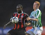 24 April 2009; Joseph Ndo, Bohemians, in action against Chris Sheilds, Bray Wanderers. League of Ireland Premier Division, Bohemians v Bray Wanderers, Dalymount Park Dublin. Picture credit: David Maher / SPORTSFILE