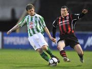 24 April 2009; Jason Byrne, Bohemians, in action against Dane Massey, Bray Wanderers. League of Ireland Premier Division, Bohemians v Bray Wanderers, Dalymount Park Dublin. Picture credit: David Maher / SPORTSFILE