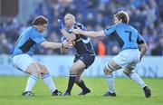 25 April 2009; Felipe Contepomi, Leinster, is tackled by Moray Low, left, and John Barclay, Glasgow Warriors. Magners League, Leinster v Glasgow Warriors, RDS, Dublin. Picture credit: Brendan Moran / SPORTSFILE