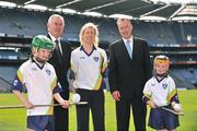 21 April 2009; GAA President Christy Cooney, left, with Sinead Cahalane, Galway Camogie captain, Declan Moran, Director of Marketing and Business Development, VHI Healthcare, Niamh Kavanagh, age 8, from Arklow, Co. Wicklow, and Jack Keogh, age 8, from Tullaroan, Co. Kilkenny, during the launch of the 2009 VHI GAA Cúl Camps. Now in its fourth year, the VHI GAA Cul Camps is a nationally co-ordinated programme which aims to encourage primary school children between the ages of 7 and 13, to learn and develop sporting and life-skills by participating in Gaelic games, in a fun, non-competitive environment. Last year over 83,000 children attended the VHI GAA Cúl Camps nationwide. Croke Park, Dublin. Picture credit: David Maher / SPORTSFILE