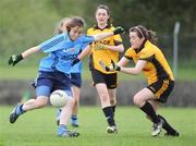 22 April 2009; Amy-Lee Quinn, St Mary’s, Mallow, in action against Laura Donnellan, Holy Rosary, Mount Bellew. Pat the Baker Junior B All-Ireland Final, Holy Rosary, Mount Bellew, Galway v St Mary’s, Mallow, Cork, Cappamore, Co. Limerick. Picture credit: Matt Browne / SPORTSFILE