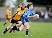 22 April 2009; Doireann O'Sullivan, St Mary’s, Mallow, in action against Ellen Muldoon, Holy Rosary, Mount Bellew. Pat the Baker Junior B All-Ireland Final, Holy Rosary, Mount Bellew, Galway v St Mary’s, Mallow, Cork, Cappamore, Co. Limerick. Picture credit: Matt Browne / SPORTSFILE