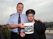 24 April 2009; Special Olympics Ireland All-Ireland Collection Day took place all across Ireland today, a Coffee Morning was held at Newstalk/Today FM Offices to launch the event. At the coffee morning are Deputy Commissioner Garda Siochana Nacie Rice with Special Olympics athlete Jerome Moran, from Phibsboro, Dublin. Thousands of people across Ireland were out shaking their collection buckets and taking to the streets, for Special Olympics Ireland’s All Ireland Collection day. Whether you are travelling by car, train, bus or plane, you are bound to come across one of our volunteers so please give what you can. The money raised will change lives and make a real difference to people with an intellectual disability, their families and your local community. Newstalk/Today FM offices, Marconi House, Digges Lane, Dublin. Picture credit: Brian Lawless / SPORTSFILE