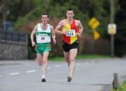26 April 2009; Winner of the Woodie’s DIY/AAI 10K Road Race Championships, No 119, Sean Connolly, Tallaght Athletic Club, with eventual second place Vincent Mulvey, 55, from Raheny Shamrocks Athletic Club, during the race. Claremont Stadium Club, Navan, Co. Meath. Picture credit: Matt Browne / SPORTSFILE