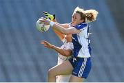 27 September 2015; Caoimhe McGrath, Waterford, in action against Joanna Timmins, Kildare. TG4 Ladies Football All-Ireland Intermediate Championship Final, Kildare v Waterford, Croke Park, Dublin. Picture credit: Ramsey Cardy / SPORTSFILE
