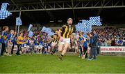 27 September 2015; Damien Keenan, Camross, leads his team out to face Clough-Ballacolla. Laois County Senior Hurling Championship, Camross v Clough-Ballacolla, O'Moore Park, Portlaoise, Co. Laois. Picture credit: Sam Barnes / SPORTSFILE