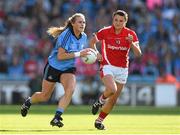 27 September 2015; Amy Connolly, Dublin, in action against Annie Walsh, Cork. TG4 Ladies Football All-Ireland Senior Championship Final, Croke Park, Dublin. Picture credit: Ramsey Cardy / SPORTSFILE