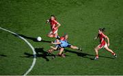 27 September 2015; Sinéad Goldrick, Dublin, in action against Cork players, left to right, Annie Walsh, Deirdre O'Reilly, and Marie Ambrose. TG4 Ladies Football All-Ireland Senior Championship Final, Croke Park, Dublin. Picture credit: Dáire Brennan / SPORTSFILE