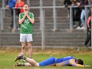 27 September 2015; Shane Quinn, Mohill, shows his disappointment after his shot went narrowly wide. Leitrim County Senior Football Championship Final, Glencar-Manorhamilton v Mohill, Páirc Seán MacDiarmada, Carrick on Shannon, Co. Leitrim. Picture credit: David Maher / SPORTSFILE
