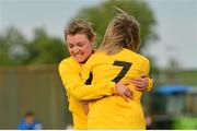 27 September 2015; Amy Henry, left, Boyne Rovers, celebrates with Charlene Graham, after their team-mate Kate Gerrard scored the winning goal in extra-time. FAI Umbro Women's Intermediate Shield Final, Boyne Rovers v Manulla FC, Mullingar Athletic FC, Gainstown, Mullingar, Co. Westmeath. Picture credit: Piaras Ó Mídheach / SPORTSFILE