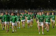 27 September 2015; Mohill players walk off the pitch at the end of the drawn game against Glencar-Manorhamilton. Leitrim County Senior Football Championship Final, Glencar-Manorhamilton v Mohill, Páirc Seán MacDiarmada, Carrick on Shannon, Co. Leitrim. Picture credit: David Maher / SPORTSFILE