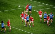 27 September 2015; Players from both teams compete for possession in the final minute of the game. TG4 Ladies Football All-Ireland Senior Championship Final, Croke Park, Dublin. Picture credit: Dáire Brennan / SPORTSFILE