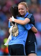 27 September 2015; Dublin's Ciara Trant, right, and Sinéad Goldrick following their side's loss. TG4 Ladies Football All-Ireland Senior Championship Final, Croke Park, Dublin. Picture credit: Ramsey Cardy / SPORTSFILE