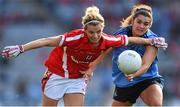 27 September 2015; Valerie Mulcahy, Cork, is tackled by Niamh Collins, Dublin. TG4 Ladies Football All-Ireland Senior Championship Final, Croke Park, Dublin. Picture credit: Ramsey Cardy / SPORTSFILE