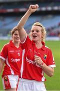 27 September 2015; Cork's Briege Corkery celebrates following her side's victory. TG4 Ladies Football All-Ireland Senior Championship Final, Croke Park, Dublin. Picture credit: Ramsey Cardy / SPORTSFILE