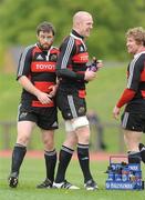 28 April 2009; Munster's Marcus Horan, left, Paul O'Connell, centre, and Jerry Flannery during squad training ahead of their Heineken Cup semi-final against Leinster on Saturday. University of Limerick, Limerick. Picture credit: Diarmuid Greene / SPORTSFILE