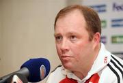 28 April 2009; Munster head coach Tony McGahan speaking during a team press conference ahead of their Heineken Cup semi-final against Leinster on Saturday. University of Limerick, Limerick. Picture credit: Diarmuid Greene / SPORTSFILE