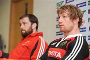 28 April 2009; Munster's Jerry Flannery, right, and Marcus Horan during a team press conference ahead of their Heineken Cup semi-final against Leinster on Saturday. University of Limerick, Limerick. Picture credit: Diarmuid Greene / SPORTSFILE