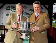 28 April 2009; Owner Clive Smith, left, and trainer Paul Nicholls celebrate with the Blessington Cup after winning the Kerrygold Champion Steeplechase with Mater Minded. 2009 Punchestown Irish National Hunt Festival, Punchestown Racecourse, Co. Kildare. Picture credit: Pat Murphy / SPORTSFILE