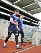 30 April 2009; Leinster's Felipe Contepomi, right, and Fergus McFadden make their way onto the pitch for the Leinster Rugby Squad Captain's Run ahead of their Heineken Cup Semi-Final against Munster on Saturday. Croke Park, Dublin. Picture credit: Diarmuid Greene / SPORTSFILE