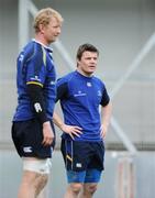 30 April 2009; Leinster's Brian O'Driscoll, right, and Leo Cullen during the Leinster Rugby Squad Captain's Run ahead of their Heineken Cup Semi-Final against Munster on Saturday. Croke Park, Dublin. Picture credit: Diarmuid Greene / SPORTSFILEb