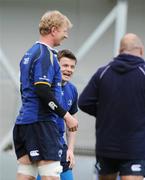 30 April 2009; Leinster's Brian O'Driscoll, centre, and Leo Cullen during the Leinster Rugby Squad Captain's Run ahead of their Heineken Cup Semi-Final against Munster on Saturday. Croke Park, Dublin. Picture credit: Diarmuid Greene / SPORTSFILE