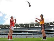 28 April 2009; Down captain Timmy Hanna, right, and Cork captain Colm O'Neill ahead of the Cadbury GAA Football U21 All-Ireland Final to be played in O'Moore Park, Portlaoise, on Monday the 4th of May. Croke Park, Dublin. Picture credit: David Maher / SPORTSFILE