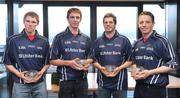 27 April 2009; Some of the country's finest up and coming GAA footballers and hurlers gathered in Dublin for the Ulster Bank Rising Star Awards. Having been selected from the 2009 Higher Education Championships, the top students were honoured at a reception held in Ulster Bank's Group Centre, in Dublin. UCC recipients, from left, Shane Burke, Tipperary, Bill Beckett, Kilkenny, Shane O'Neill, Cork, and Anthony Nash, Cork. Ulster Bank, George’s Quay, Dublin. Picture credit: Stephen McCarthy / SPORTSFILE