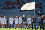 27 September 2015; The Kildare team during the pre-match parade. TG4 Ladies Football All-Ireland Intermediate Championship Final, Kildare v Waterford, Croke Park, Dublin. Picture credit: Ramsey Cardy / SPORTSFILE