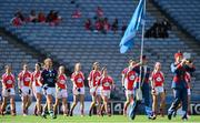 27 September 2015; The Louth team during the pre-match parade. TG4 Ladies Football All-Ireland Junior Championship Final, Louth v Scotland, Croke Park, Dublin. Picture credit: Ramsey Cardy / SPORTSFILE