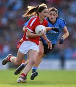 27 September 2015; Eimear Scally, Cork, in action against Olwen Carey, Dublin. TG4 Ladies Football All-Ireland Senior Championship Final, Croke Park, Dublin. Picture credit: Ramsey Cardy / SPORTSFILE