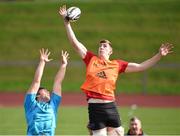 28 September 2015; Munster's Dave O'Callaghan and Frank Bradshaw Ryan contest a lineout during squad training. Munster Rugby Squad Training, University of Limerick, Limerick. Picture credit: Diarmuid Greene / SPORTSFILE