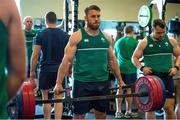 29 September 2015; Ireland's Sean O'Brien during a gym session at training. Ireland Rugby Squad Training, 2015 Rugby World Cup, Surrey Sports Park, University of Surrey, Guildford, England. Picture credit: Brendan Moran / SPORTSFILE