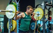 29 September 2015; Ireland's Darren Cave during a gym session at training. Ireland Rugby Squad Training, 2015 Rugby World Cup, Surrey Sports Park, University of Surrey, Guildford, England. Picture credit: Brendan Moran / SPORTSFILE