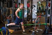 29 September 2015; Ireland's Keith Earls during a gym session at training. Ireland Rugby Squad Training, 2015 Rugby World Cup, Surrey Sports Park, University of Surrey, Guildford, England. Picture credit: Brendan Moran / SPORTSFILE