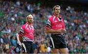 27 September 2015; Referee Craig Joubert and assistant referee Romain Poite, left. 2015 Rugby World Cup, Pool D, Ireland v Romania, Wembley Stadium, Wembley, London, England. Picture credit: Stephen McCarthy / SPORTSFILE