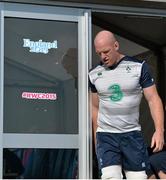 30 September 2015; Ireland captain Paul O'Connell arrives for squad training. 2015 Rugby World Cup, Ireland Rugby Squad Training. Surrey Sports Park, University of Surrey, Guildford, England. Picture credit: Brendan Moran / SPORTSFILE